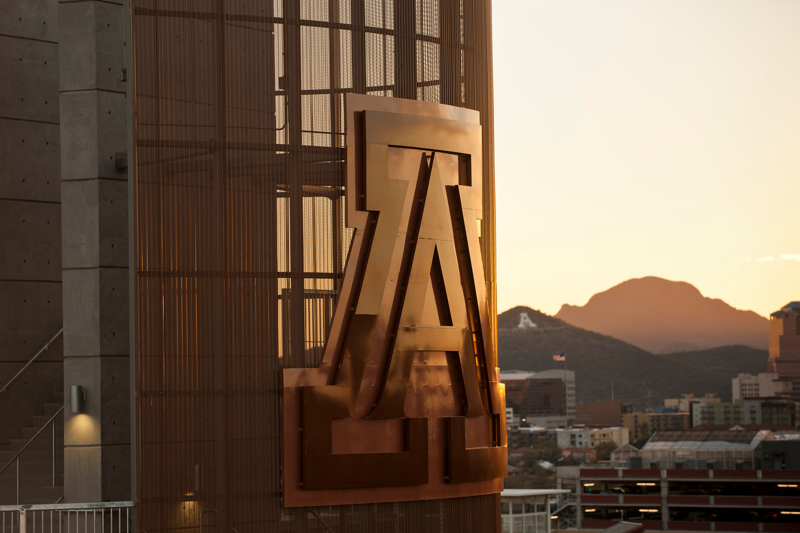 Sunset image of UArizona "A"