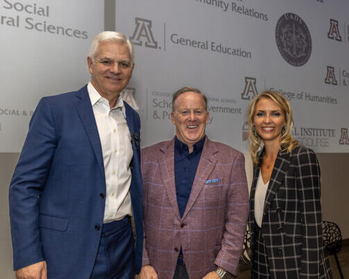 Keith Allred, Sean Spicer and Johanna Maska at Freedom Center sponsored Event, U of A