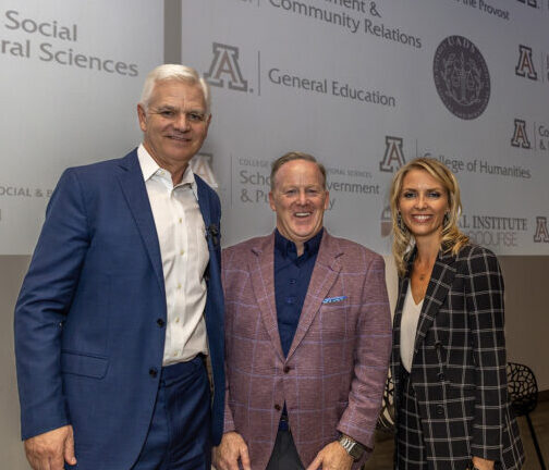 Keith Allred, Sean Spicer and Johanna Maska at Freedom Center sponsored Event, U of A